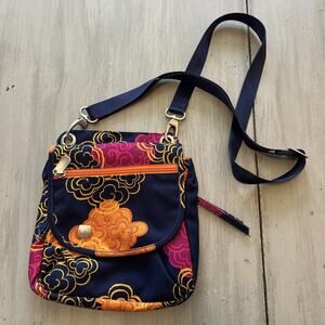 Haiku Navy Pink Orange Floral Crossbody Purse Bag